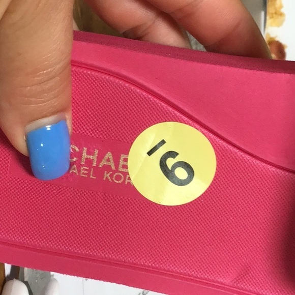 Michael Kors Women’s Pink Eva Soles Logo Platform Slide New - Picture 5 of 5